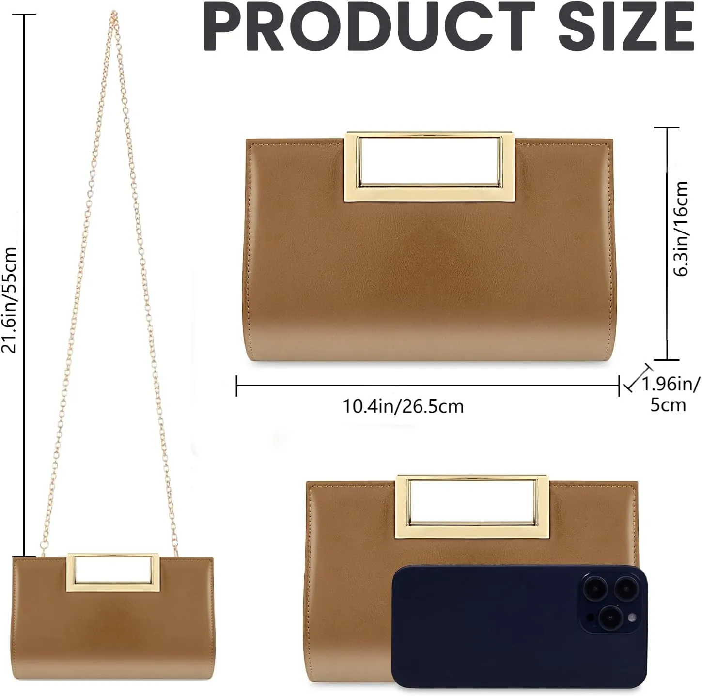 Gets Clutch Purses for Women PU Leather Evening Handbag for Formal Wedding Party Clutches Small Crossbody Bag with Chain