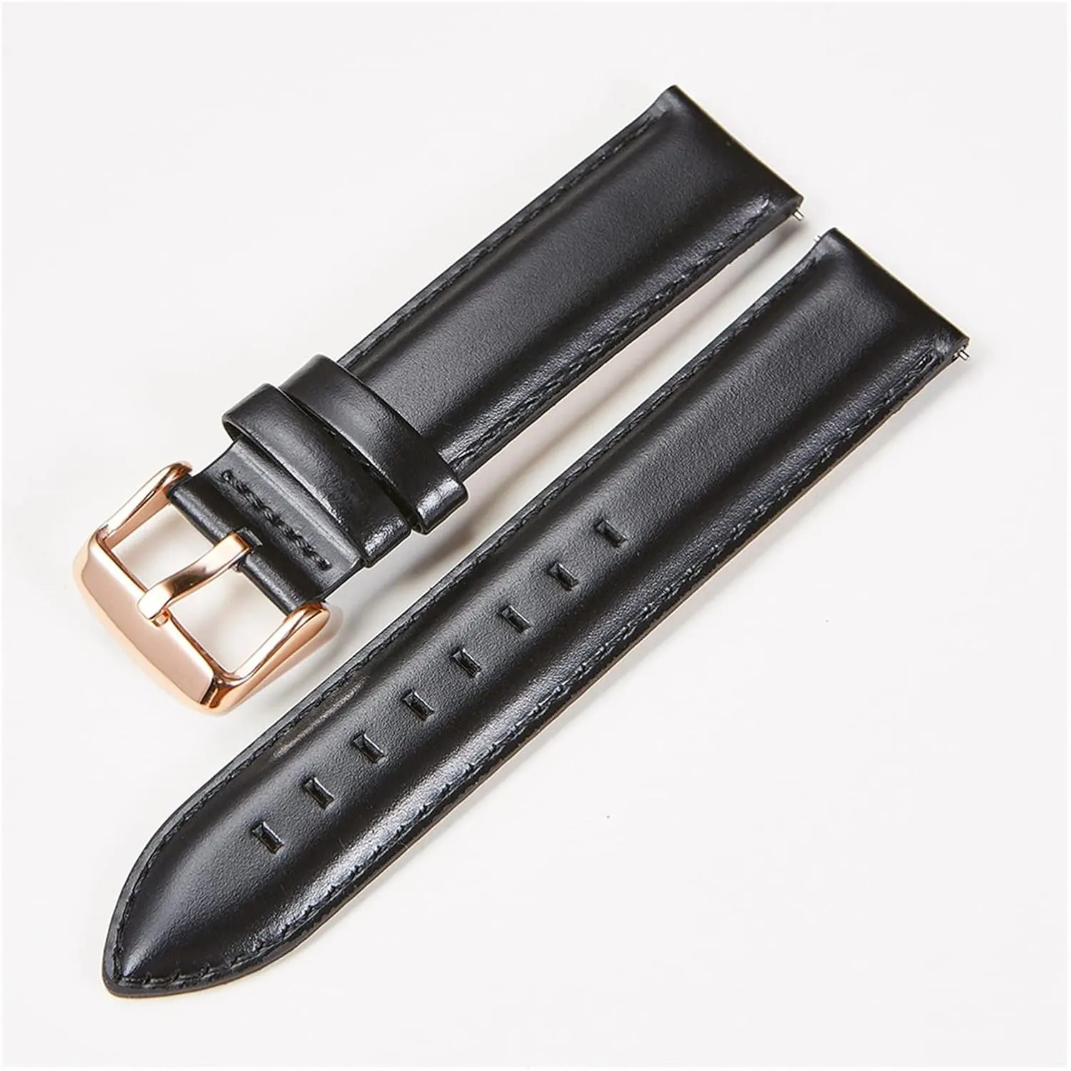 GGZONE RHAIYAN Watch Accessories Quick Release Watchbands 18 20 22 Mm Genuine Leather Watch Strap Compatible with DW Daniel Wellington Watch Band Specific (Color : Black Silver Clasp, Size : 20mm)