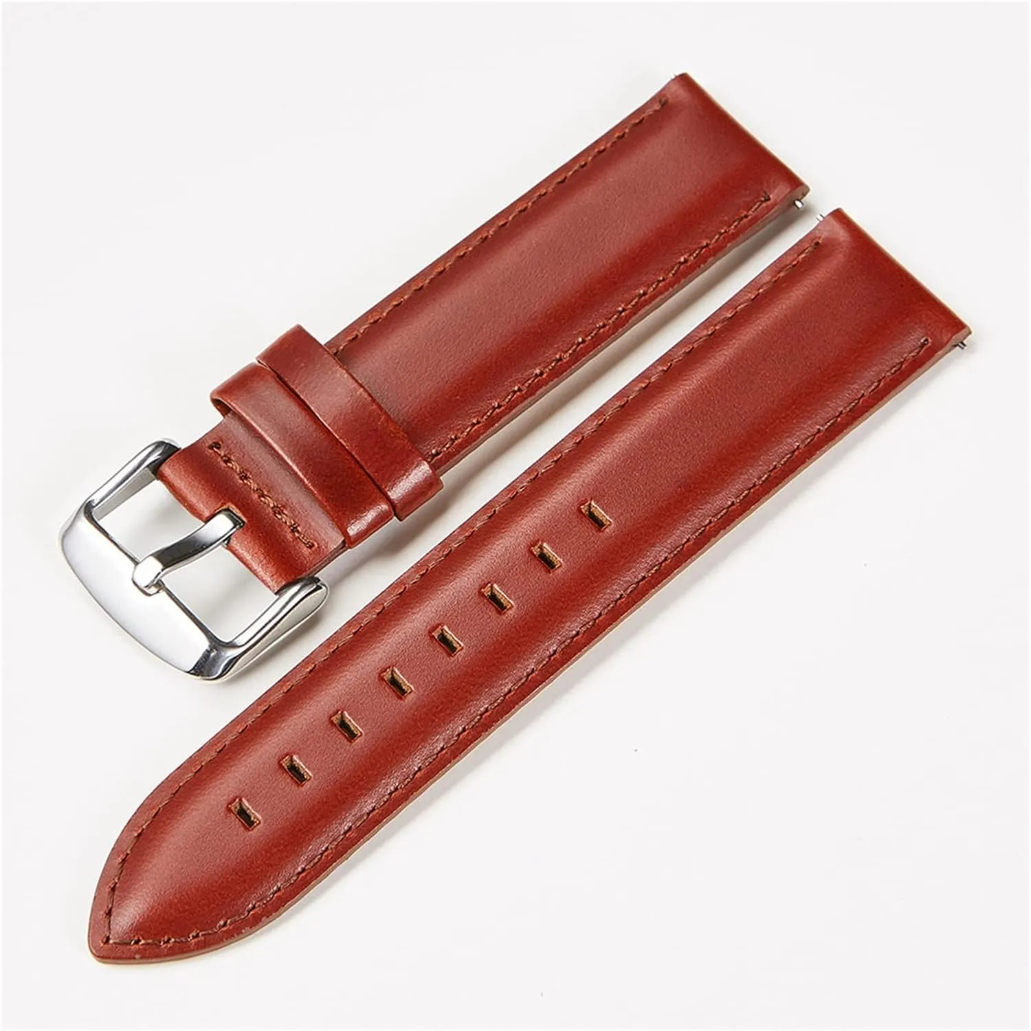 GGZONE RHAIYAN Watch Accessories Quick Release Watchbands 18 20 22 Mm Genuine Leather Watch Strap Compatible with DW Daniel Wellington Watch Band Specific (Color : Black Silver Clasp, Size : 20mm)