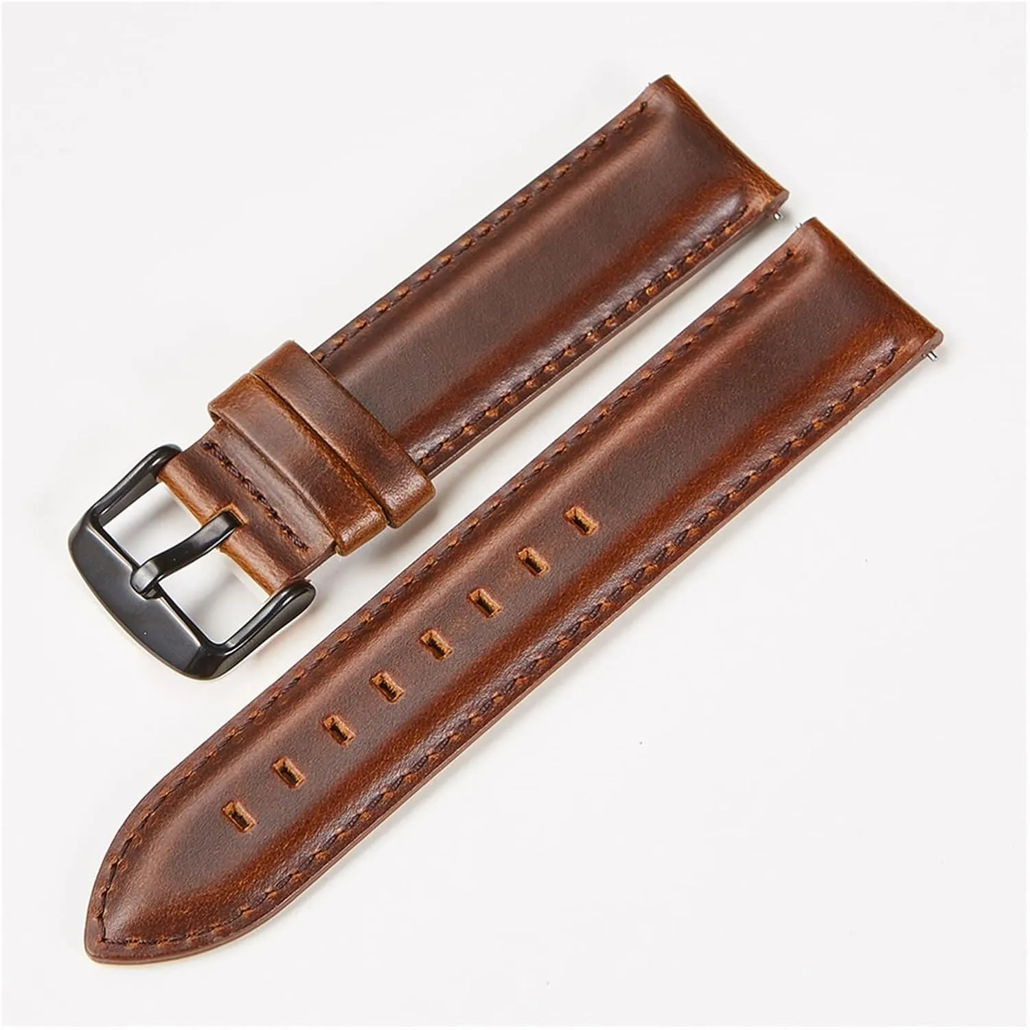 GGZONE RHAIYAN Watch Accessories Quick Release Watchbands 18 20 22 Mm Genuine Leather Watch Strap Compatible with DW Daniel Wellington Watch Band Specific (Color : Black Silver Clasp, Size : 20mm)