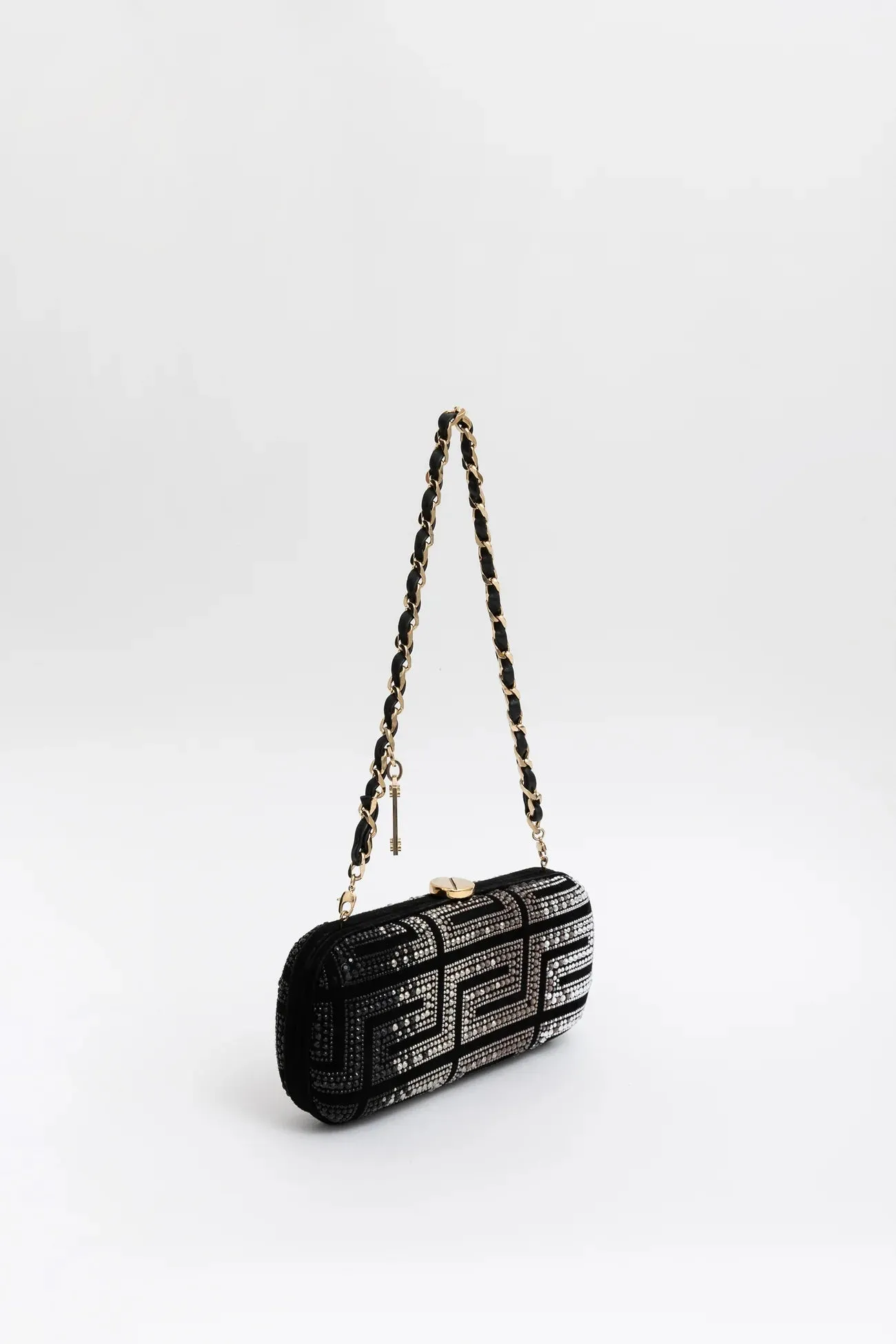 Gianni Versace Couture Velvet and Crystal Bag (removable strap)