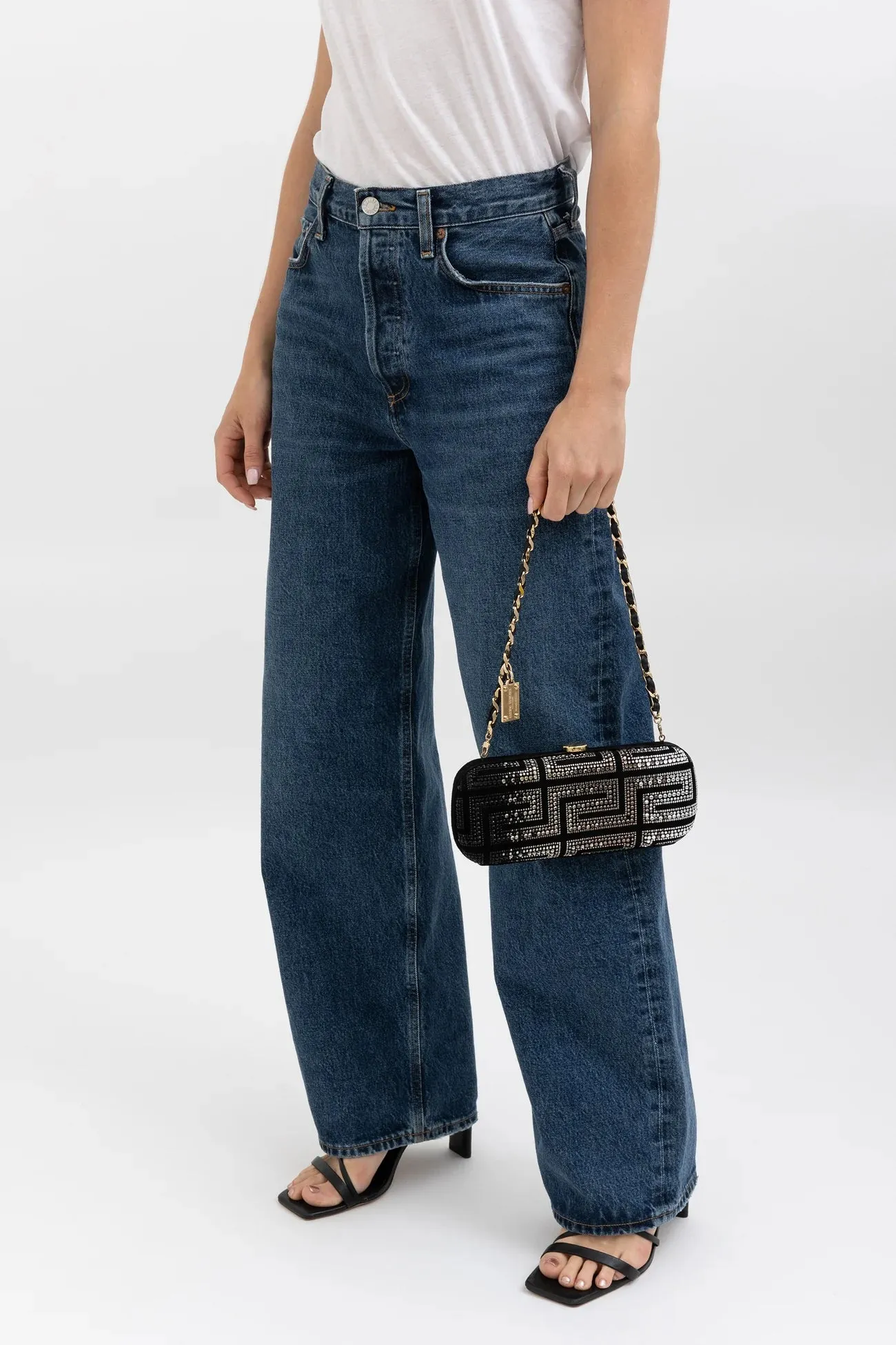 Gianni Versace Couture Velvet and Crystal Bag (removable strap)
