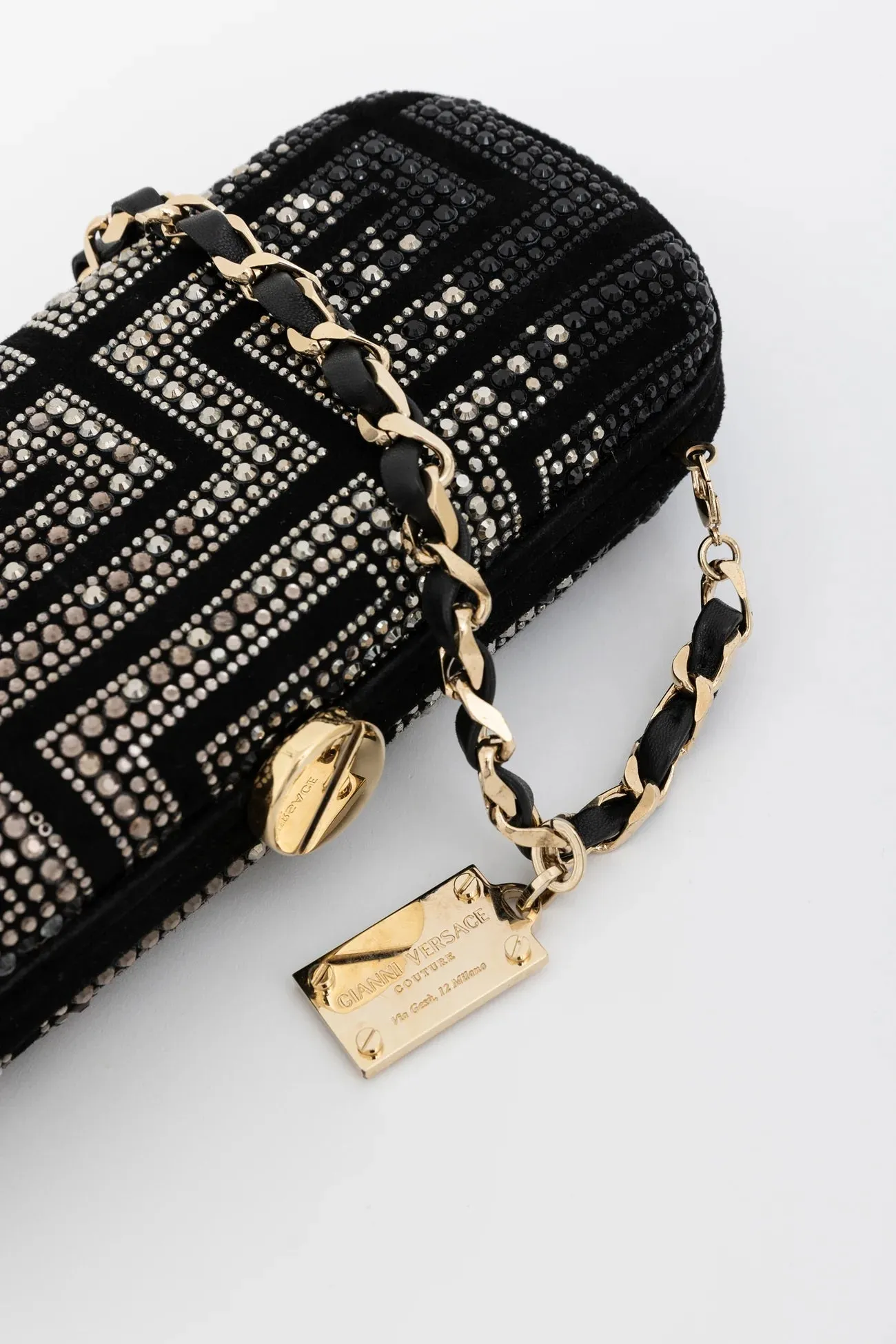 Gianni Versace Couture Velvet and Crystal Bag (removable strap)
