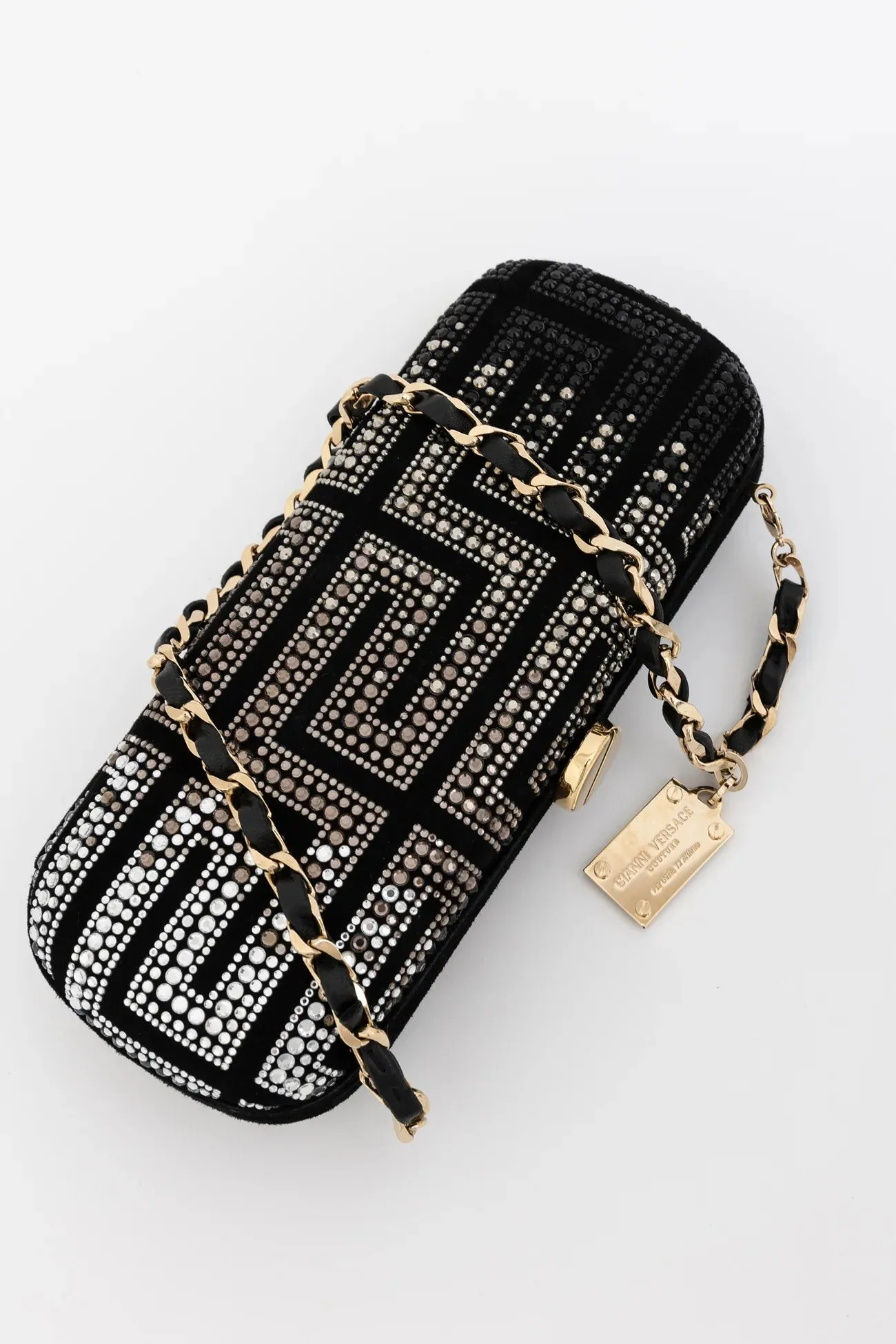 Gianni Versace Couture Velvet and Crystal Bag (removable strap)