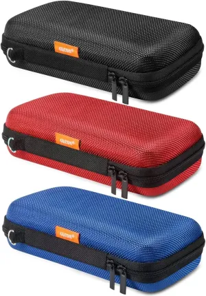 GLCON 3 Colors Hard EVA Protective Case Portable Storage Case for Charging Cable, Power Bank, Hard Drive, Cell Phone, External Battery - Small Travel Case Mesh Inner Pocket   Zipper Enclosure