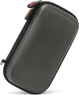 GLCON Dustproof Carrying Case - Electronic Accessories Cable Organizer - Portable Small Travel Charger Case - Power Bank Phone Pouch - Double Zippers Wallet - Hard EVA Storage Bag - Silver Grey