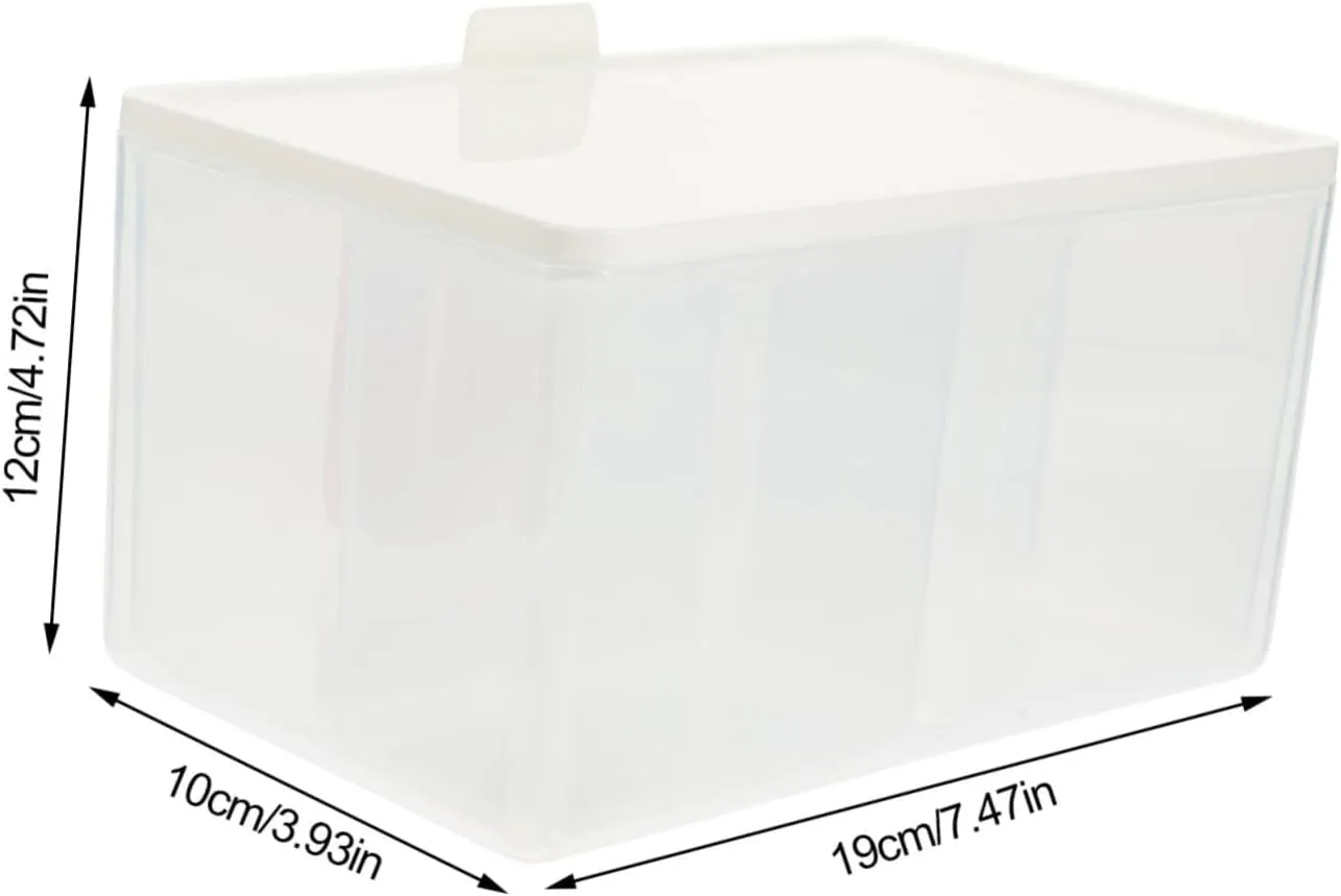 GLEAVI 1 Set Lidded Cotton Pad Box Organizer Vanity Storage for Cotton Swabs Makeup Sponges and Lipsticks Compartment Design for Easy Access and Tidy Spaces