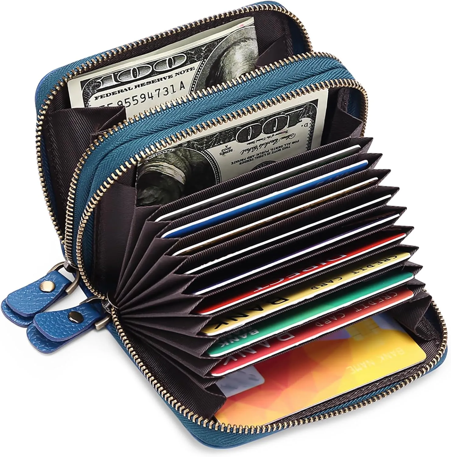 GOIACII Small Genuine Leather Wallet for Women, RFID Blocking Credit Card Holder Wallet