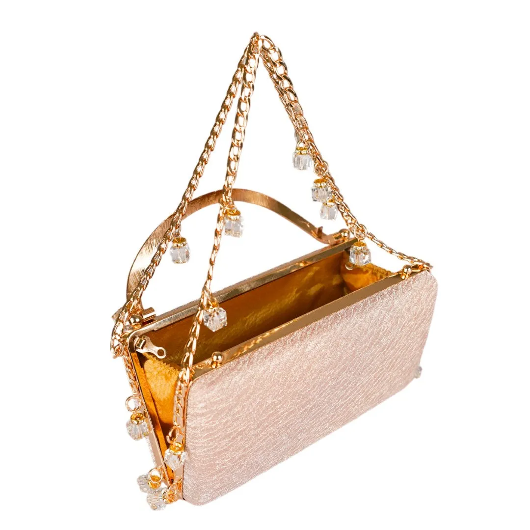 Golden Crystal Chain Clutch