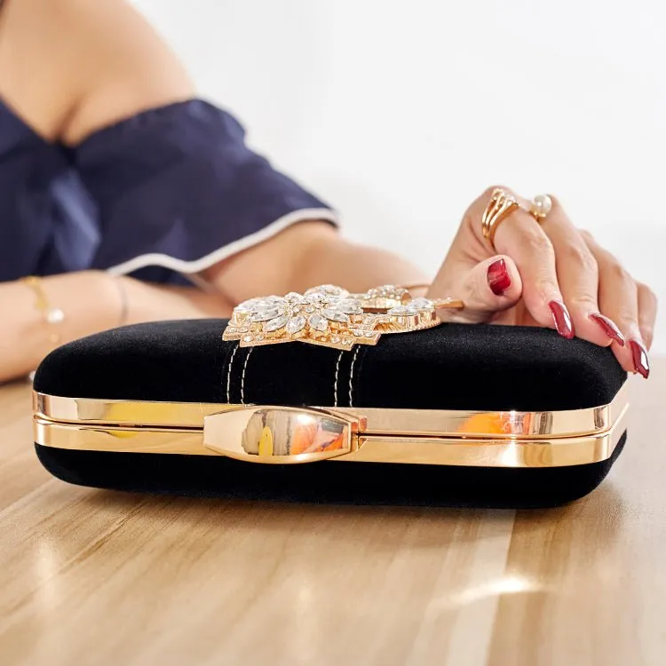 Gorgeous Rhinestone Velvet Evening Clutch