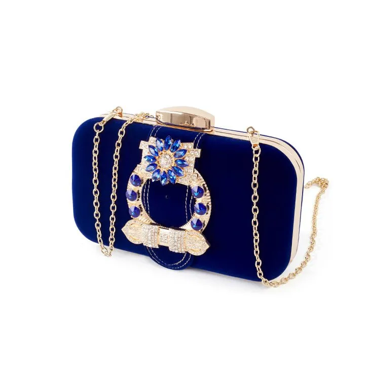 Gorgeous Rhinestone Velvet Evening Clutch