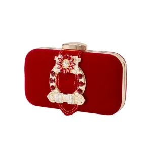 Gorgeous Rhinestone Velvet Evening Clutch