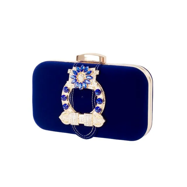Gorgeous Rhinestone Velvet Evening Clutch