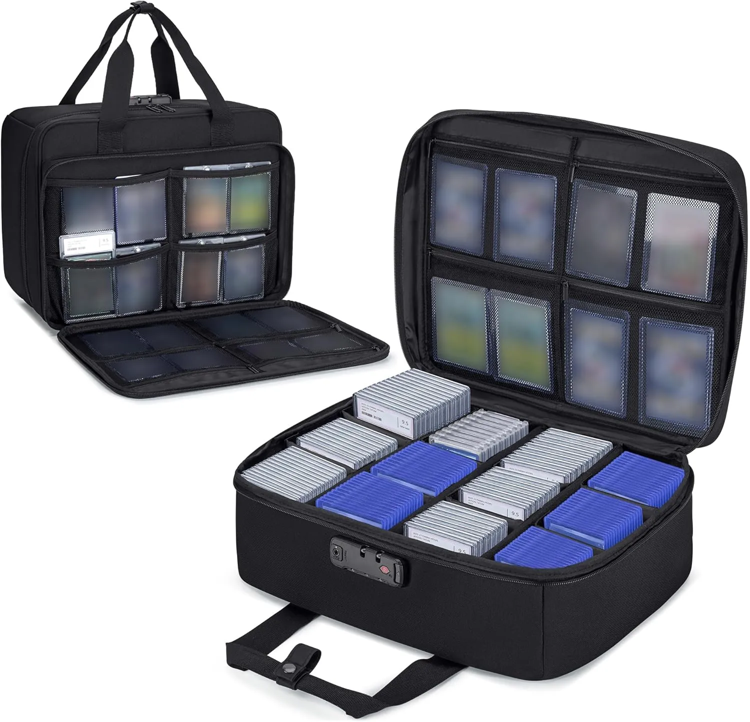Graded Card Case for 600  35pt Top Loader, Trading Card Storage Bag for Touch Magnetic Cards, Rigid Card, Sports Card, Slab Card Case with Combination Lock, Travel Organizer for TCG/for MTG