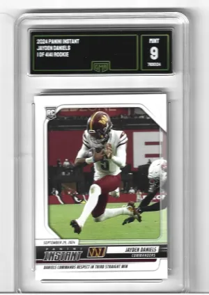 Graded Mint 9 Panini Instant 2024 Jayden Daniels Rookie Card #62 Commanders Superstar Quarterback