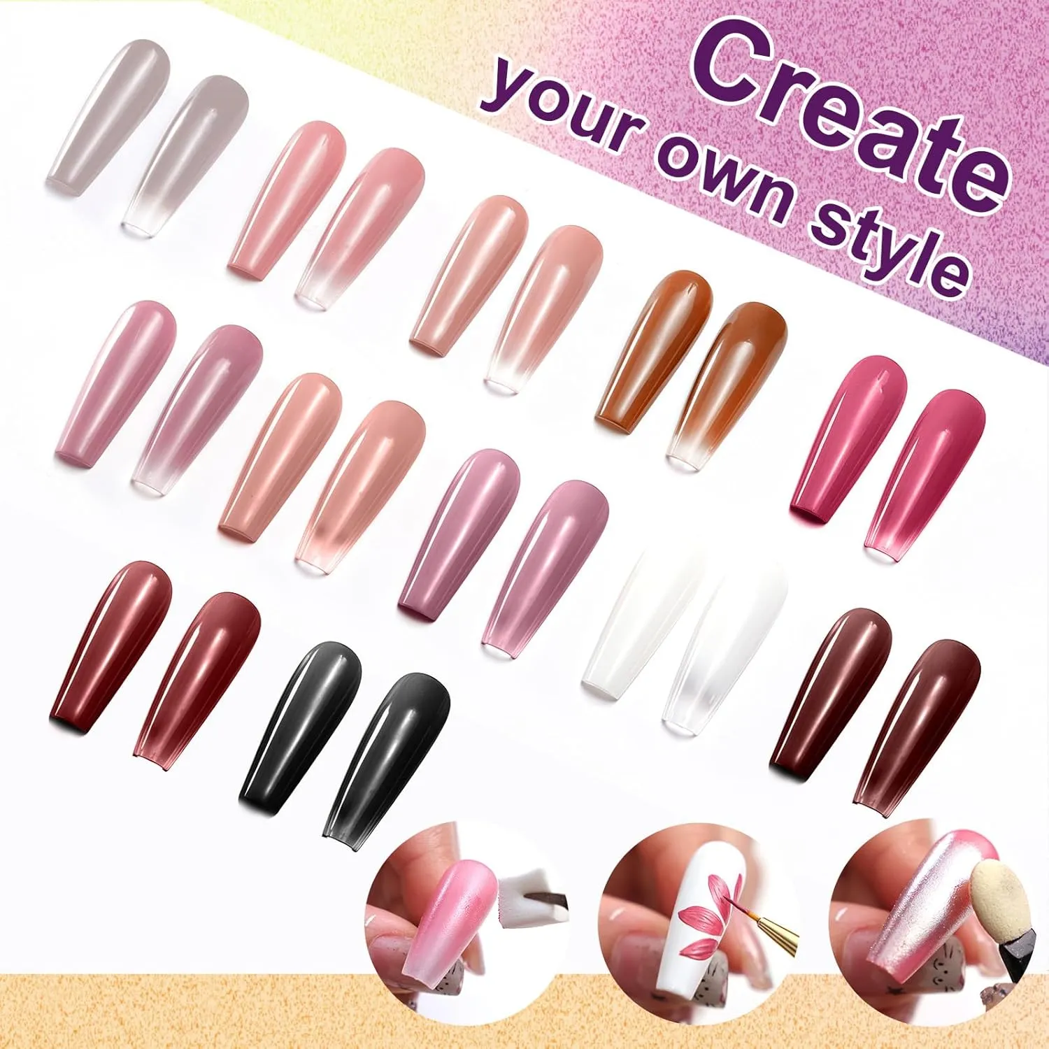 Gradient Painting Gel, 12 Colors Ombre Gel Nail Polish for Ombre Nails Aura Nails, French Manicure DIY Nail Art,Long-lasting No-wipe Soak of UV, Palette Velvet Sonnet​