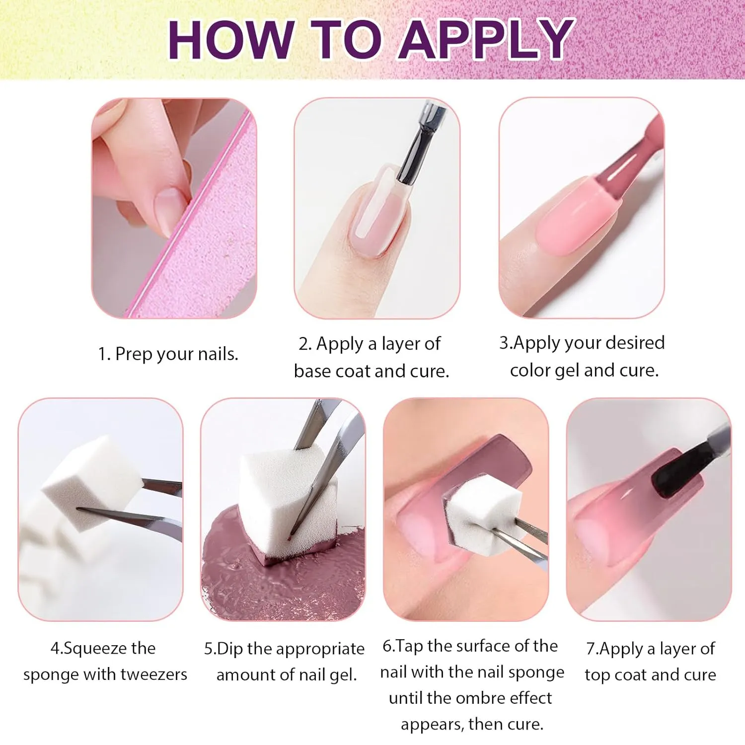 Gradient Painting Gel, 12 Colors Ombre Gel Nail Polish for Ombre Nails Aura Nails, French Manicure DIY Nail Art,Long-lasting No-wipe Soak of UV, Palette Velvet Sonnet​