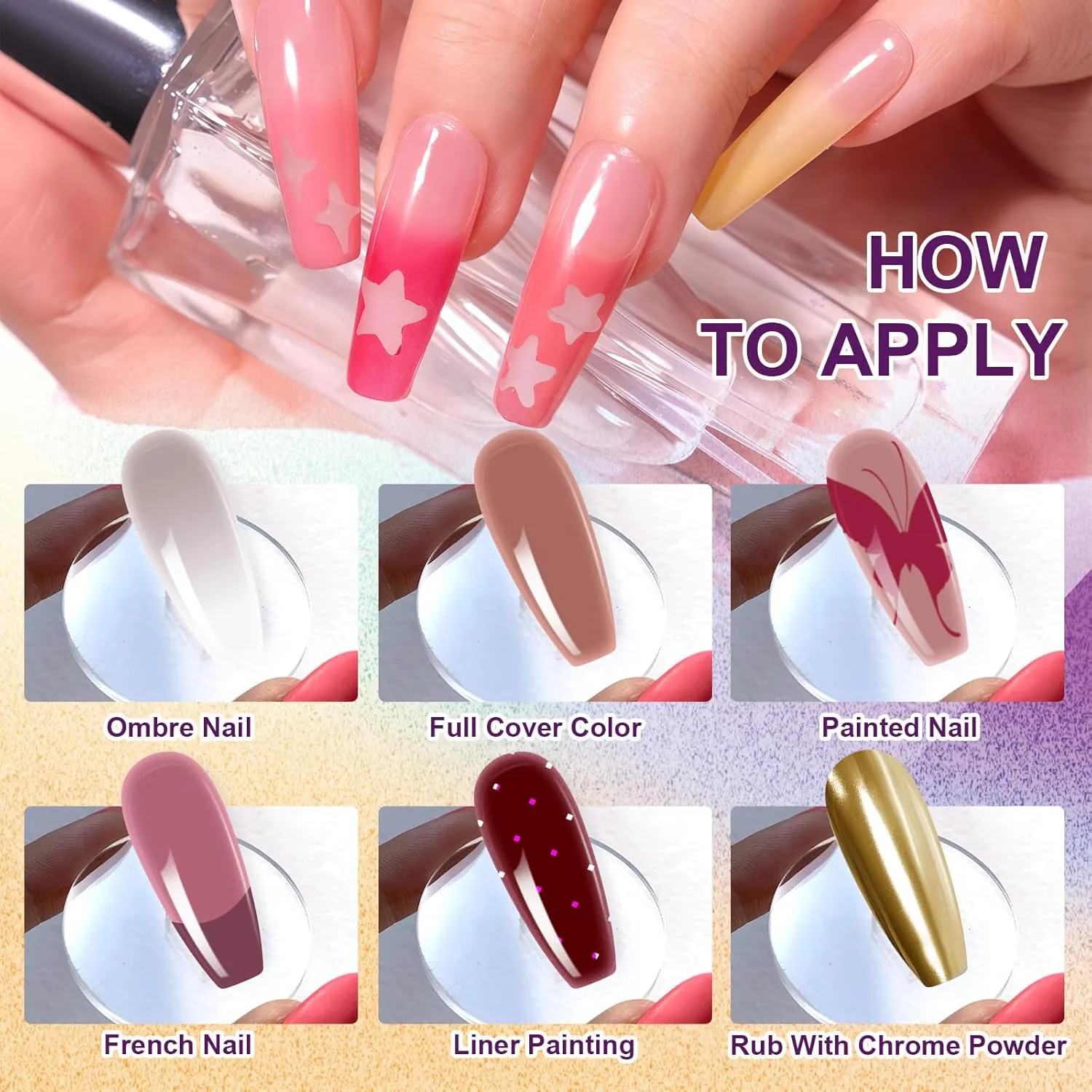 Gradient Painting Gel, 12 Colors Ombre Gel Nail Polish for Ombre Nails Aura Nails, French Manicure DIY Nail Art,Long-lasting No-wipe Soak of UV, Palette Velvet Sonnet​