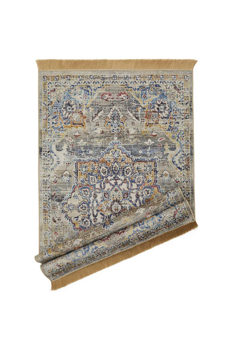Gray Velvet Carpet Prayer Rug SCB - 8736