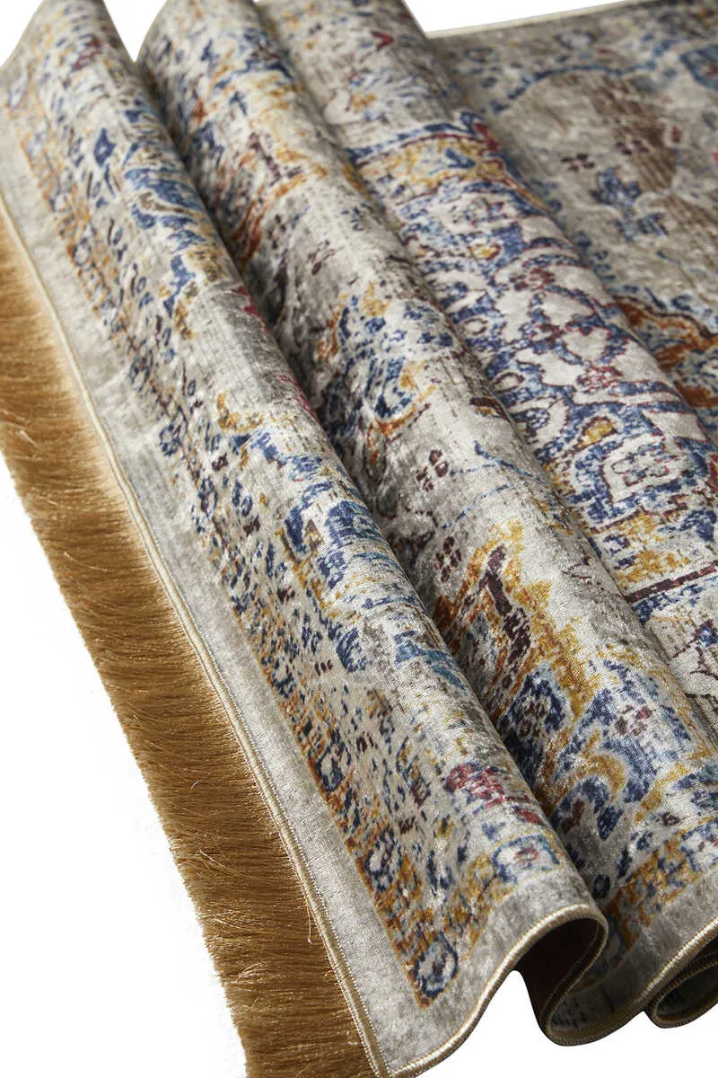 Gray Velvet Carpet Prayer Rug SCB - 8736