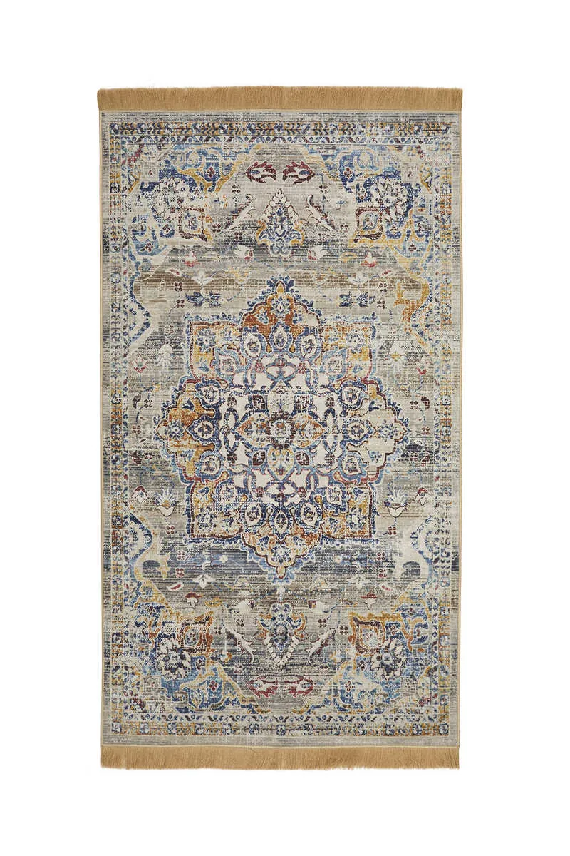 Gray Velvet Carpet Prayer Rug SCB - 8736
