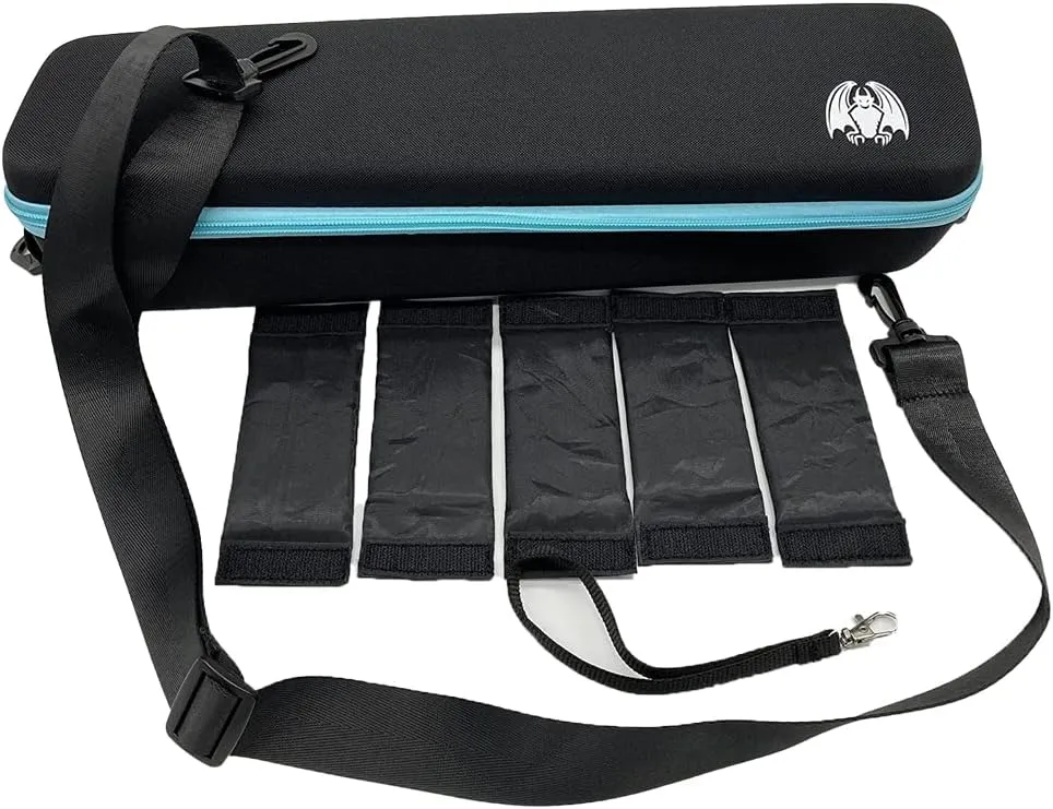 Grinning Gargoyle Collector Card Storage Case with Wrist and Shoulder Strap - Premium Portable Card Game Travel Case - Holds up to 1350 Cards or Multiple MTG Deck Box - Organise and Protect (Blue)