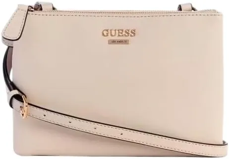 GUESS Factory Women's Akir Triple Compartment Crossbody White