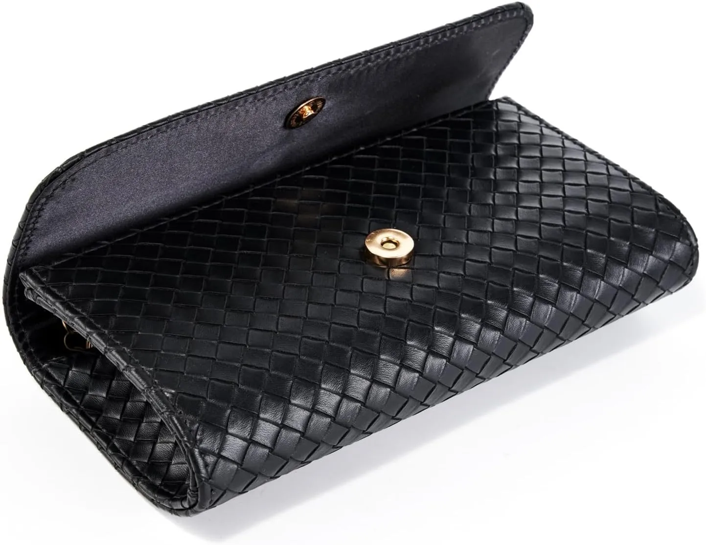 Gurina Woven Texture PU Clutch Purse for Women - Sleek Evening Bag, Perfect for Formal Events, Weddings & Cocktail Parties