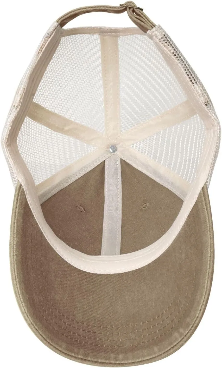 Hammock Hanging from Palm Trees Printed Cowboy Mesh Baseball Cap — Adjustable mesh