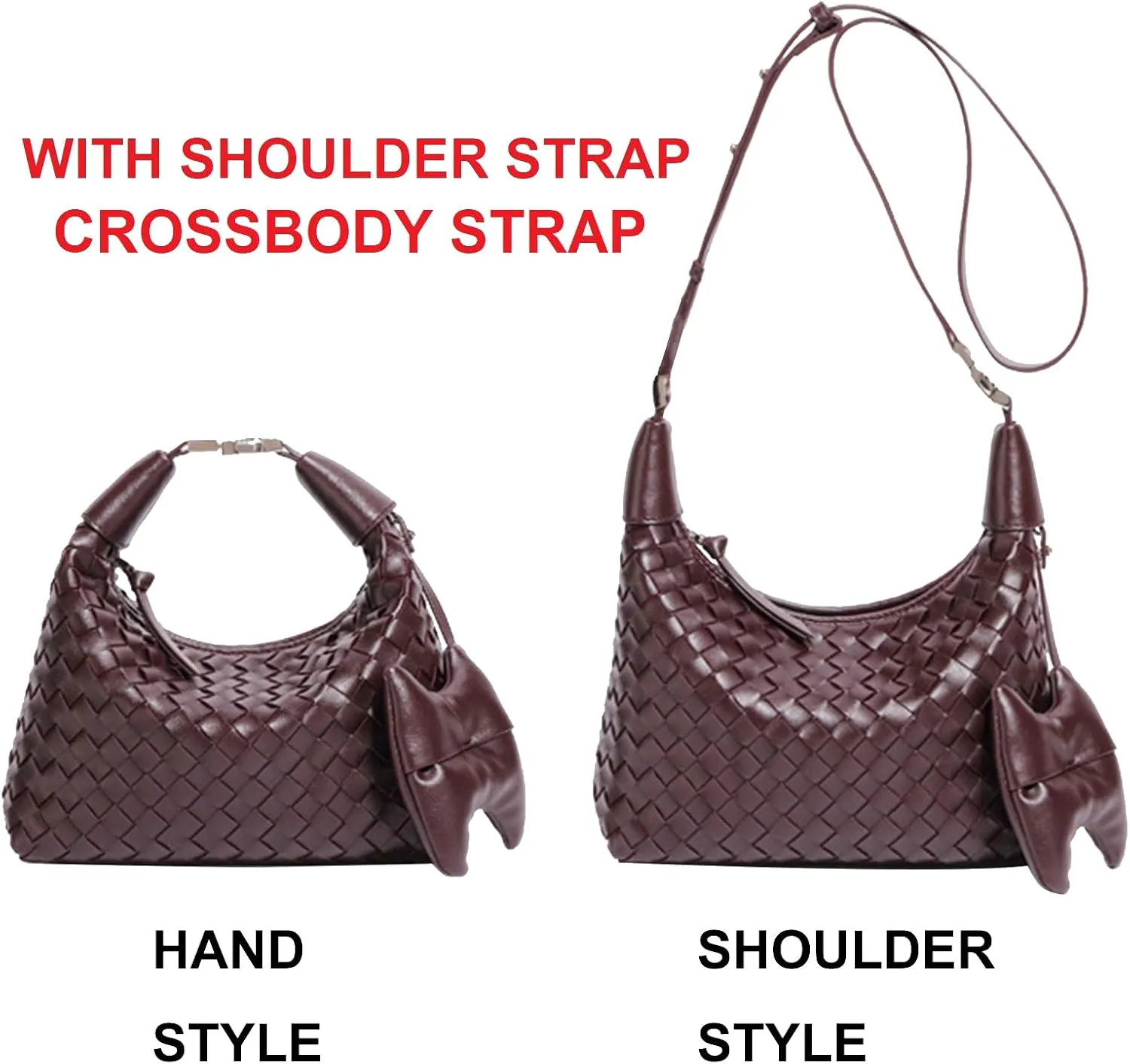 Handbag Crossbody Tote Bag for Women Small Hand Bag weave Vegan Leather Purse Clutch Women's Leather Medium Hobo Bag