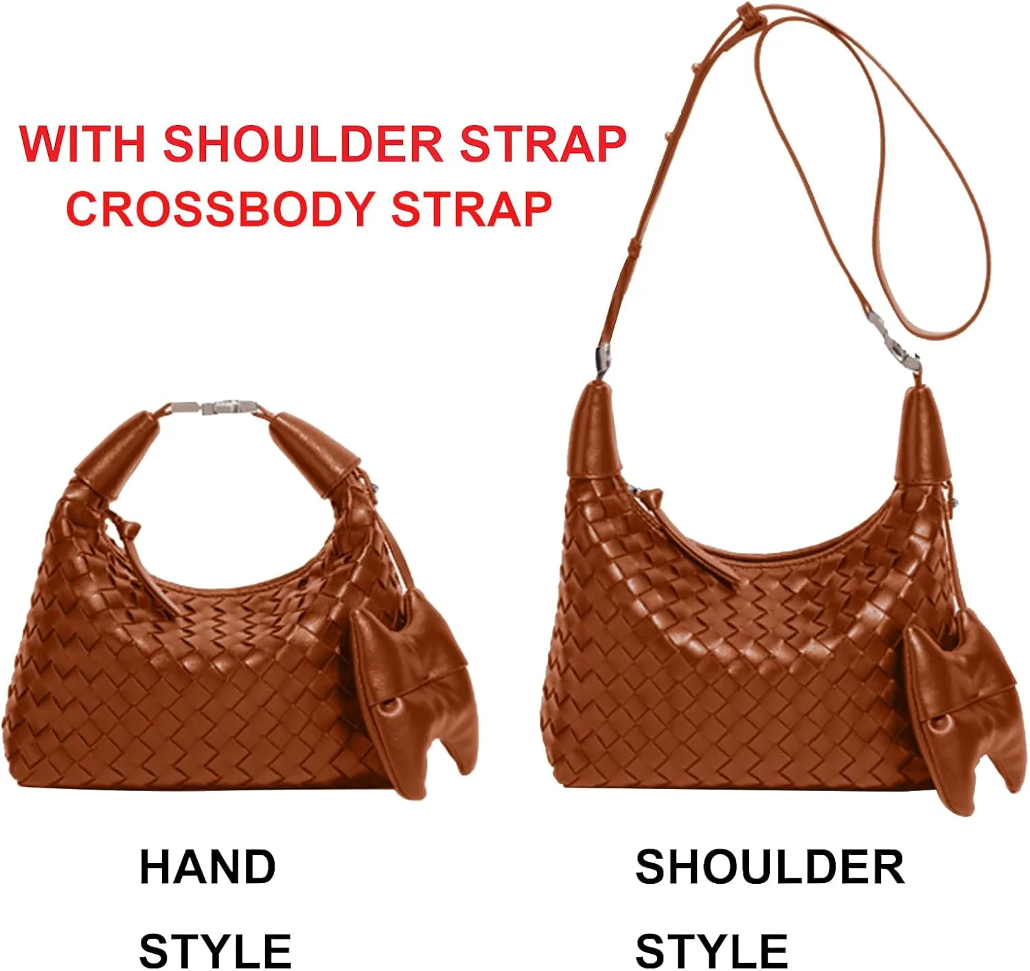 Handbag Crossbody Tote Bag for Women Small Hand Bag weave Vegan Leather Purse Clutch Women's Leather Medium Hobo Bag