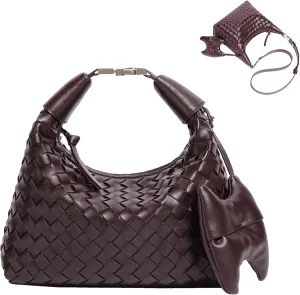 Handbag Crossbody Tote Bag for Women Small Hand Bag weave Vegan Leather Purse Clutch Women's Leather Medium Hobo Bag