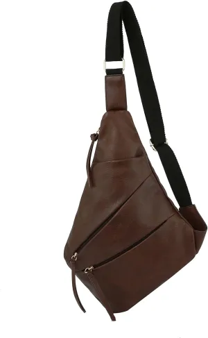 Handbag Republic Fashion Sling Bag Crossbody Vegan Leather Daypack Men Women by Metro Muse (Coffee)