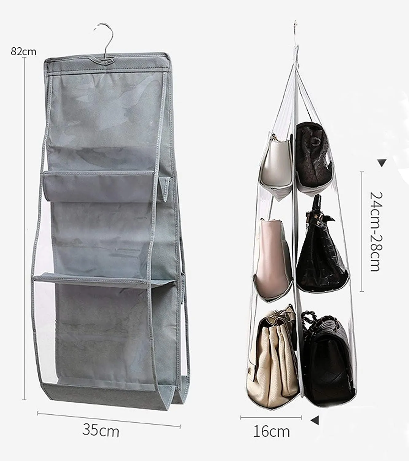 Handbag Storage Hanging Purse Organizer Bedroom Organization Dust-Proof Holder Bag for Wardrobe Closet