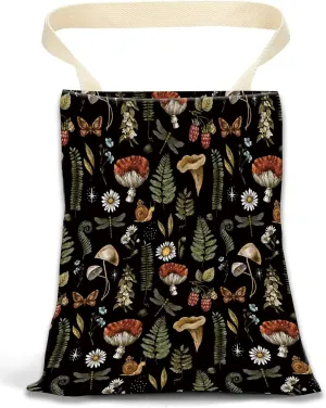Hanging Car Trash Can - Boho Mushroom Design, Back Seat Organizer for Travel, Camping, Vehicle Accessories