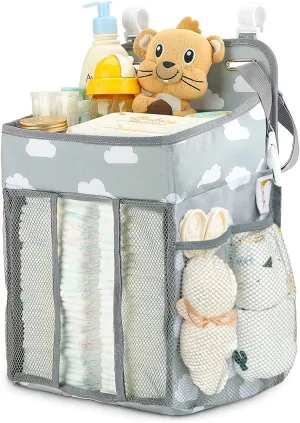 Hanging Diaper Organizer, Baby Nappy Caddy Stacker Nursery Storage for Change Table, Cot, Baby Shower Gifts