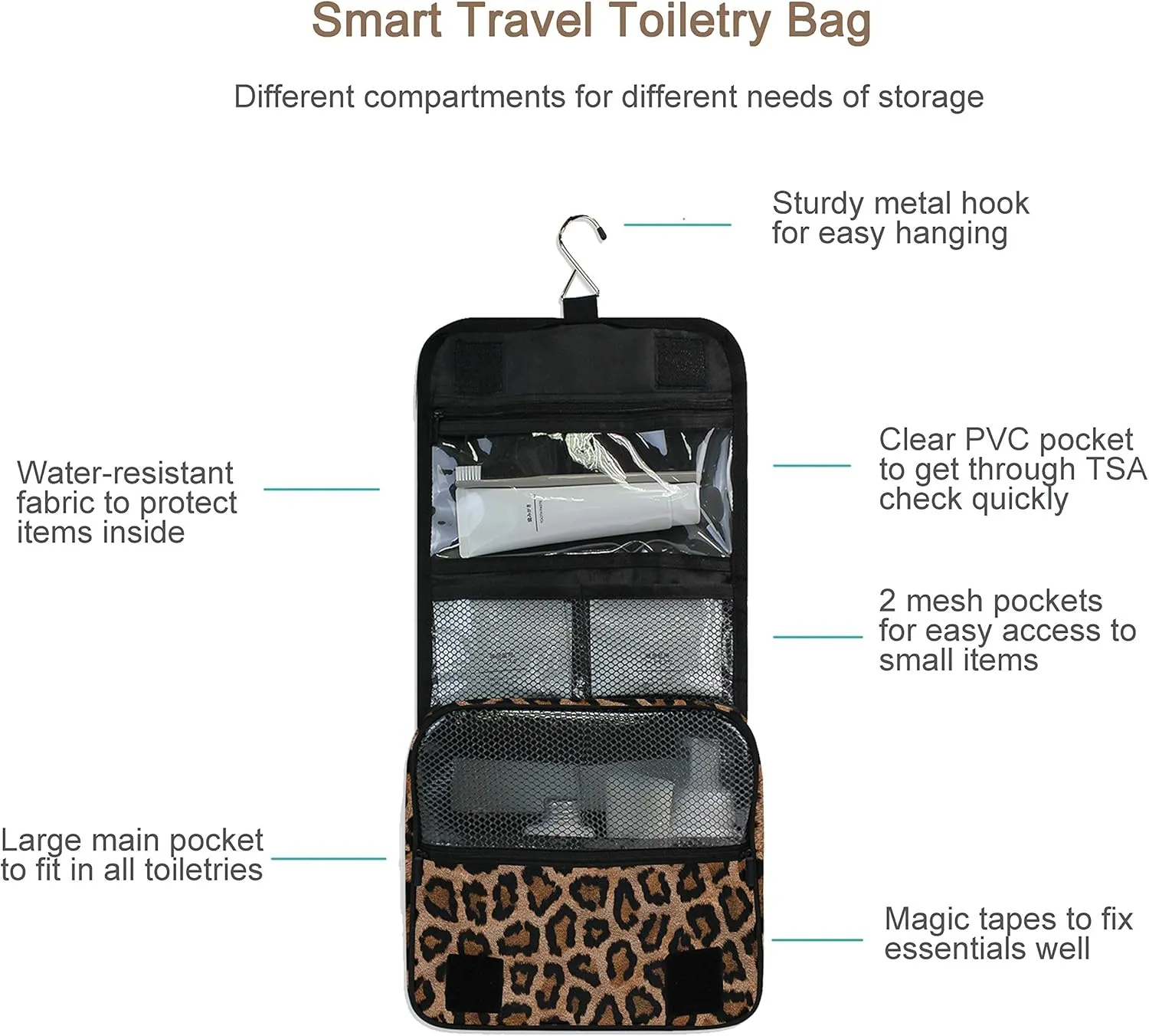 Hanging Travel Toiletry Bag Kit Makeup Case Cosmetics Organizer for Men Women