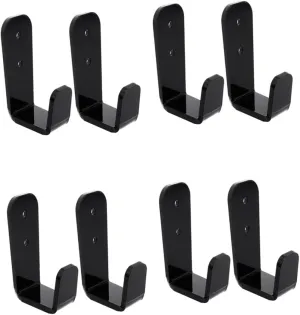 Happyyami Fishing Rod Wall Mount 4 Pack Acrylic Holder Ski Pole Rack Hiking Poles Display Hockey Stick Storage