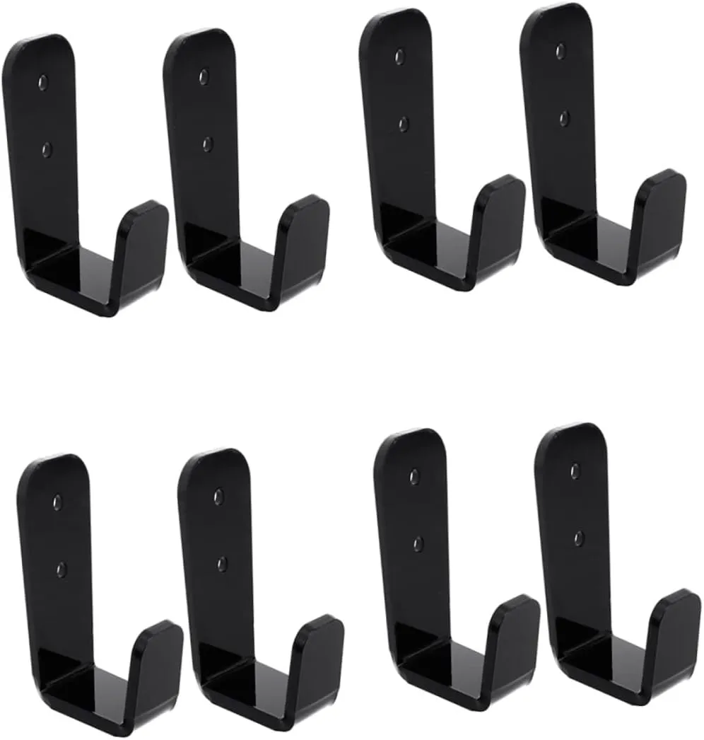 Happyyami Fishing Rod Wall Mount 4 Pack Acrylic Holder Ski Pole Rack Hiking Poles Display Hockey Stick Storage