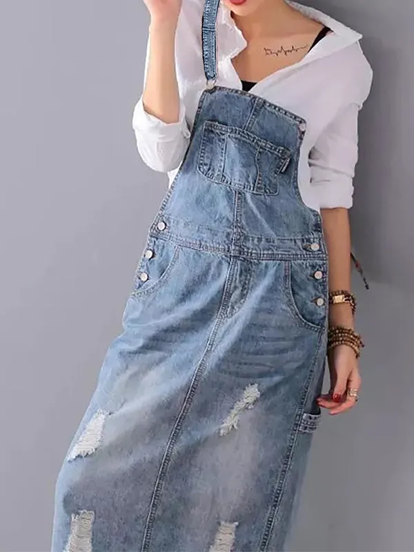 Harper™ - Vintage Denim Overall Dress