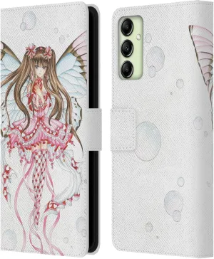 Head Case Designs Officially Licensed Nene Thomas Pink Champagne Anime Fairies Leather Book Wallet Case Cover Compatible with Samsung Galaxy A14 / 5G