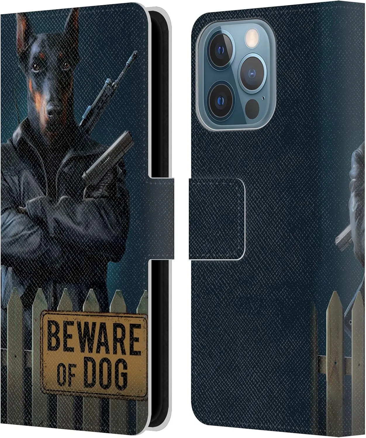 Head Case Designs Officially Licensed Vincent HIE Beware of Dog Canidae Leather Book Wallet Case Cover Compatible with Apple iPhone 13 Pro