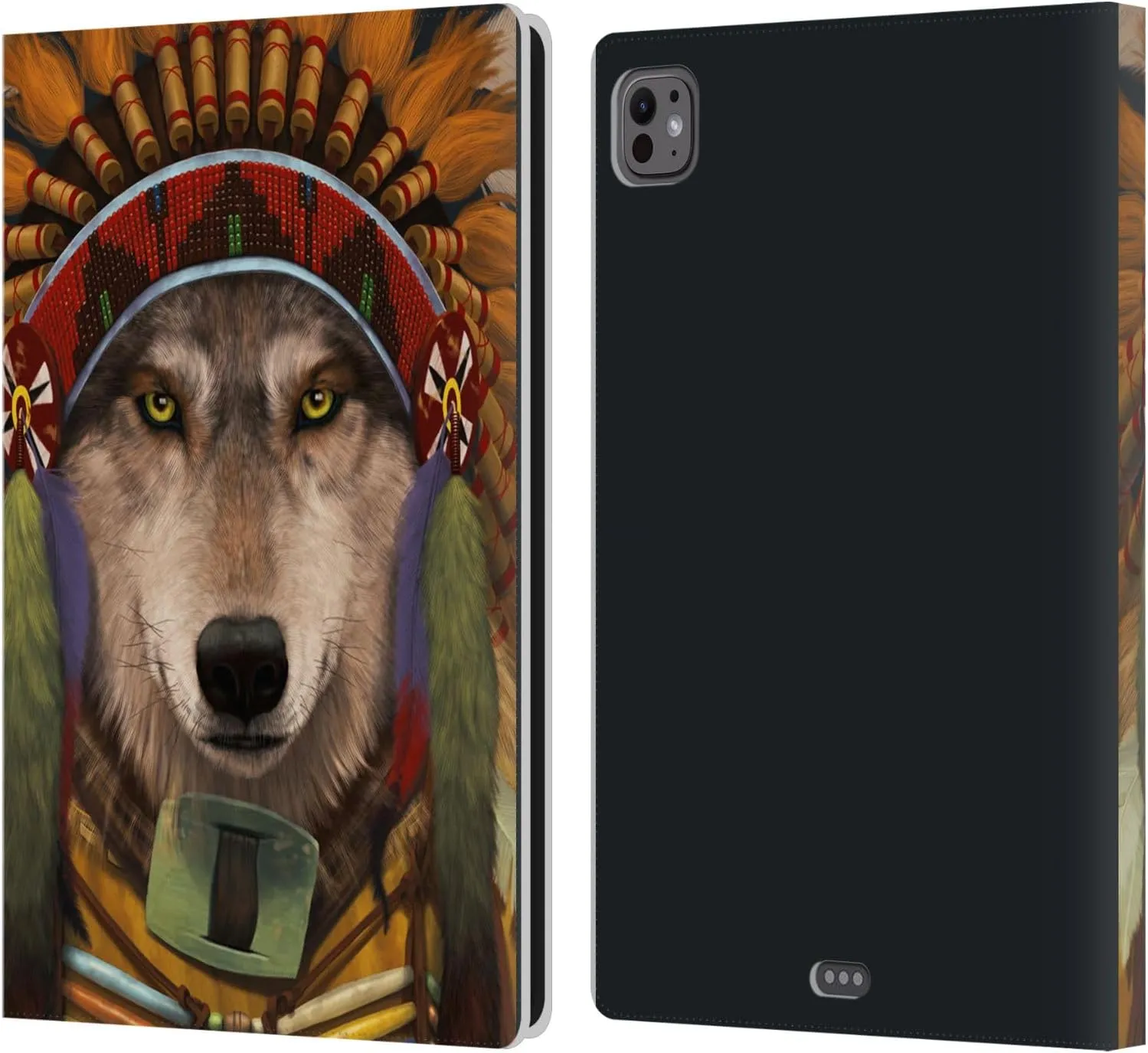 Head Case Designs Officially Licensed Vincent HIE Wolf Spirit Chief Canidae Leather Book Wallet Case Cover Compatible with Apple iPad Pro 11 M4 2024