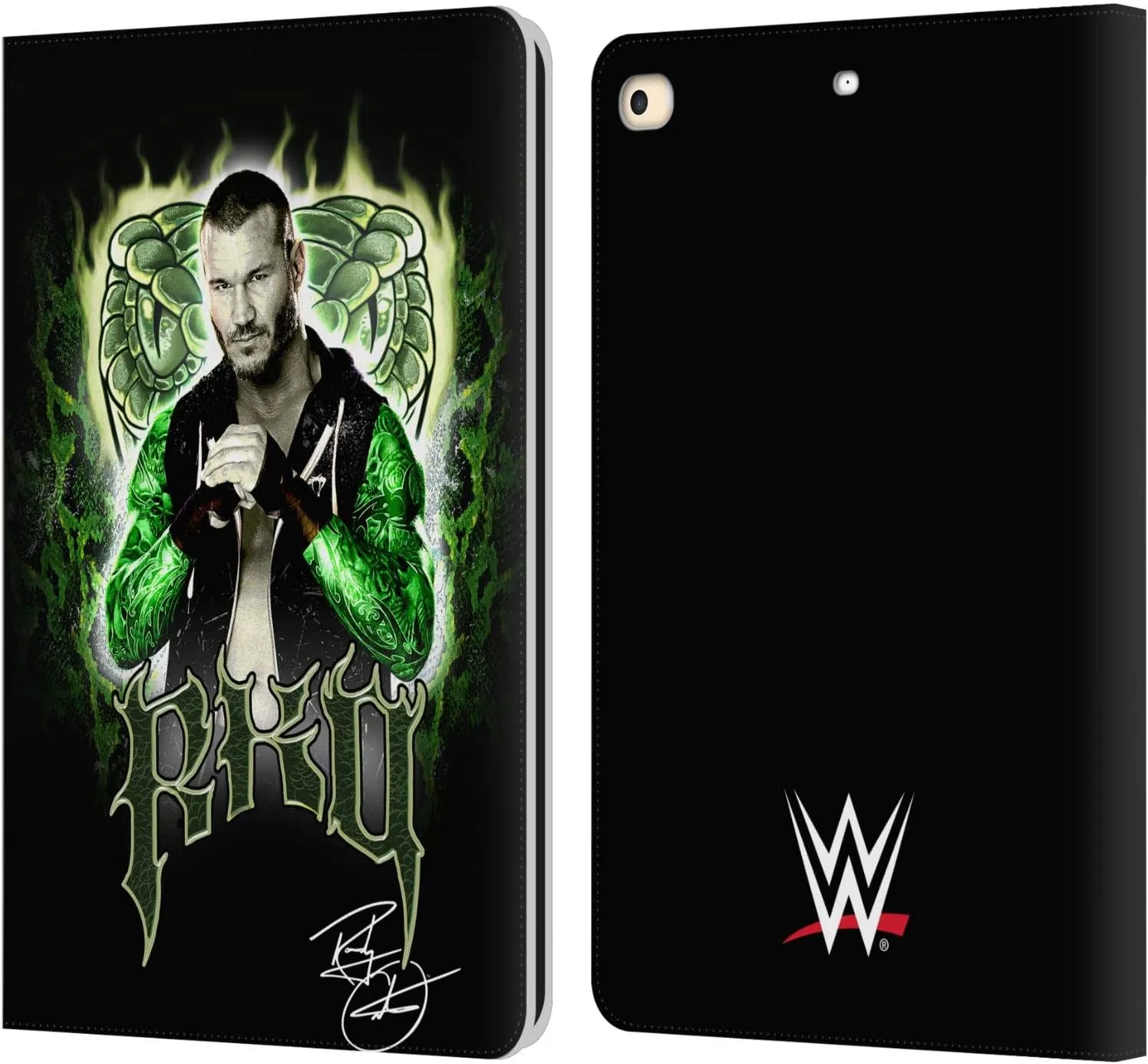 Head Case Designs Officially Licensed WWE RKO Image Randy Orton Leather Book Wallet Case Cover Compatible with Apple iPad 9.7 2017 / iPad 9.7 2018