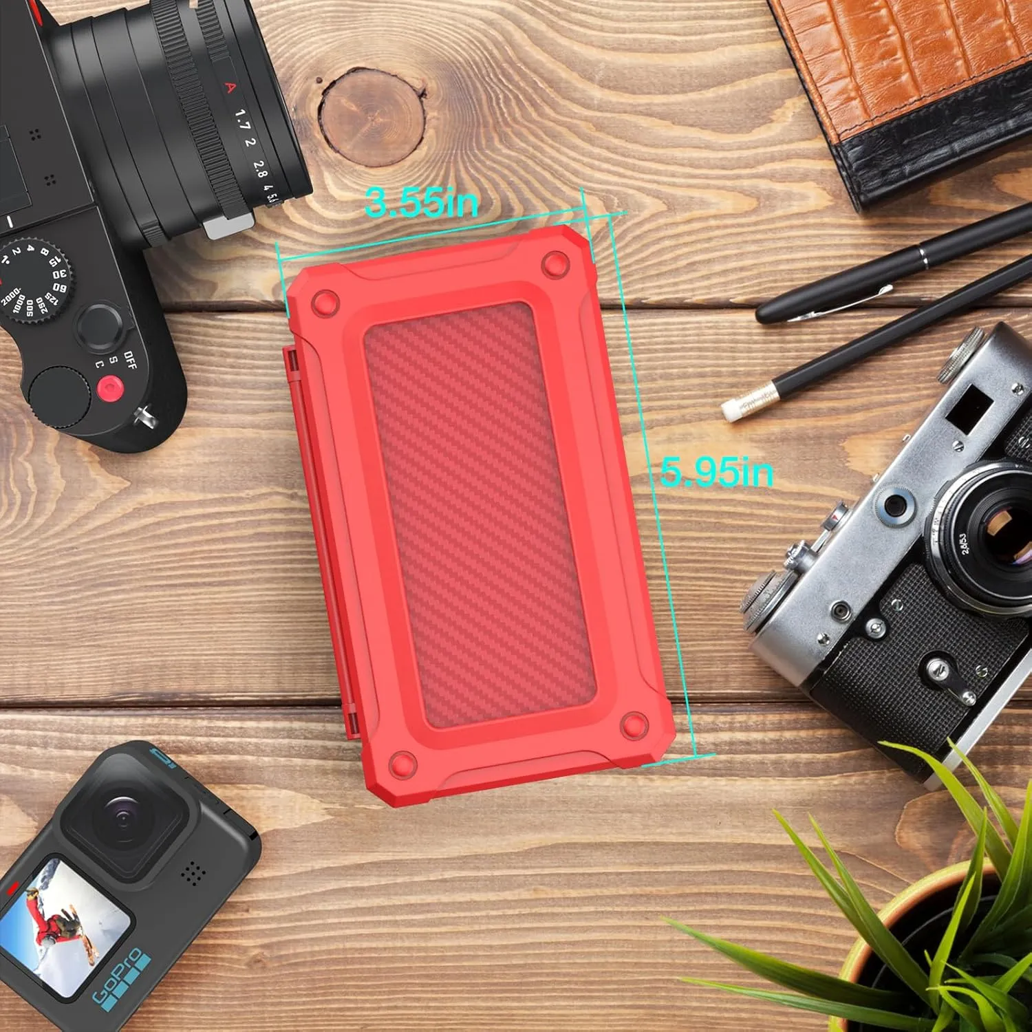 HEIYING Memory Card Case for SD/TF Cards,Portable SD Card Holder Storage Case Compatible with 20 SDXC SDHC and 20 TF Cards Slots