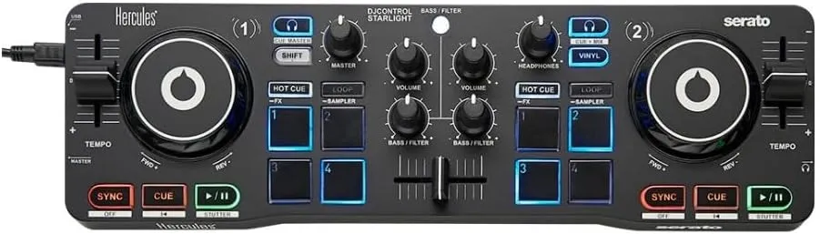 Hercules DJ Control Starlight Compact Controller with Serato DJ Lite