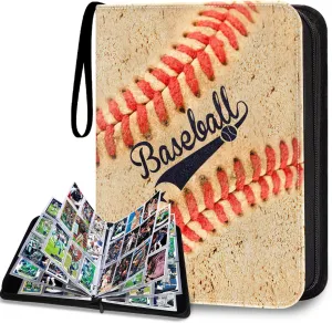 HESTECH Baseball Card Binder 9 Pocket,900 Capacity 3-Ring Binder with Protective Sleeves,Baseball Protectors Albums, Durable Organizer Case for Sports & Trading Cards Collection Storage