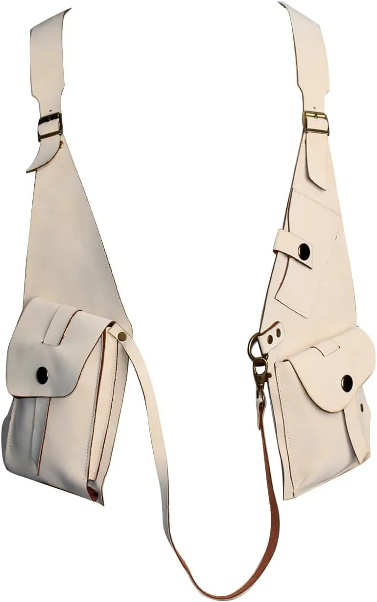 Hidden Underarm Adjustable PU Leather Shoulder Bag Outdoors Mobile Men's Retro Backpack with Underarm Crossbody Bag
