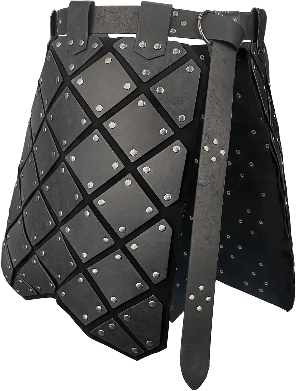 HiiFeuer Medieval Faux Leather 3PCs Waist Armor with Belt, Middle Ages Cosplay Thigh Armor, Mercenary&Knights Skirt Armor