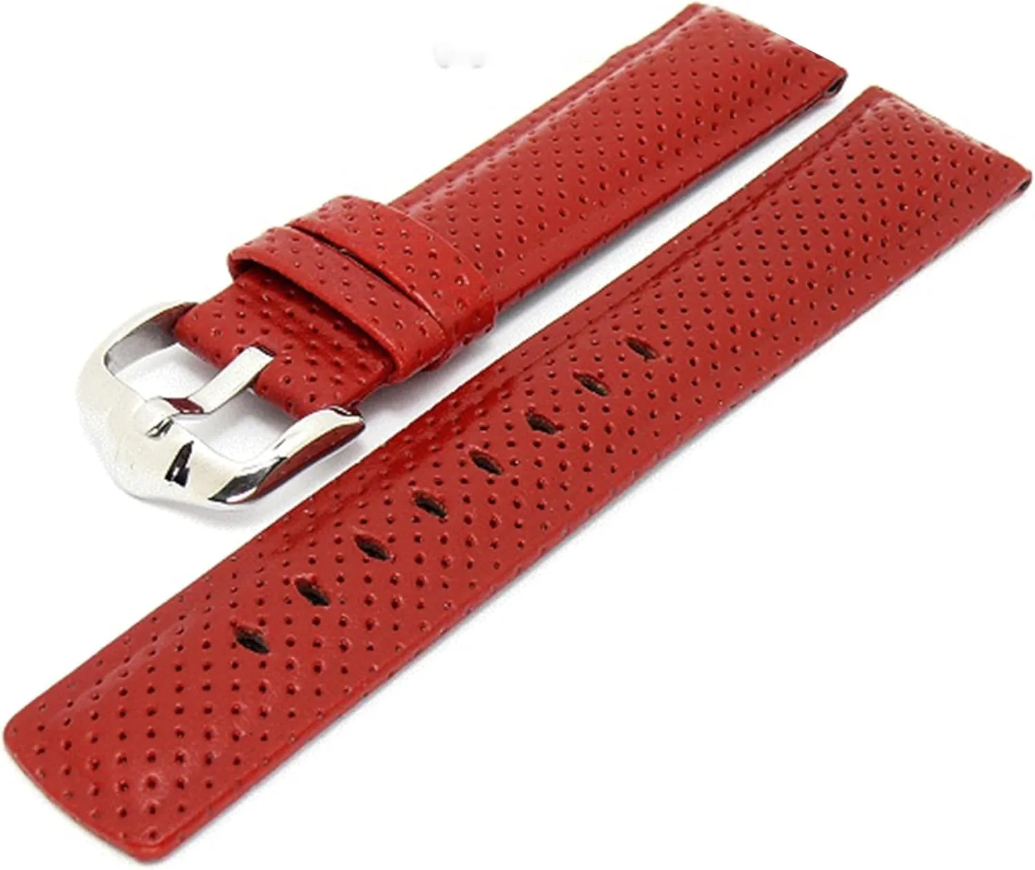 HIRSCH Golf Textured Calf Leather Watch Strap w/Stainless Steel Corvette Buckle